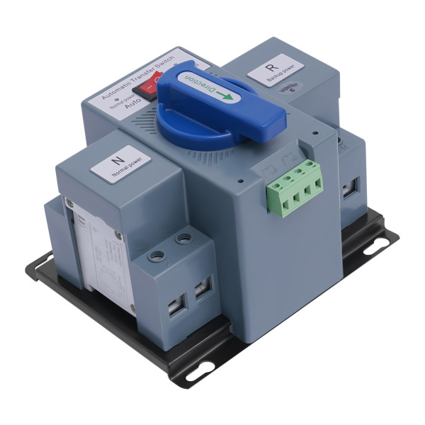 2P 63A Double Power Automatic Change-over Switch 220v Applied To Elevators Surveillance Fire Fighting Office Buildings Fast Switching Blue