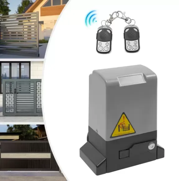 Remote Gate Opener IP44 Waterproof Aluminum Alloy Housing Motorized Sliding Door Operator 600kg With 2 Remote Controls 220V (370W)