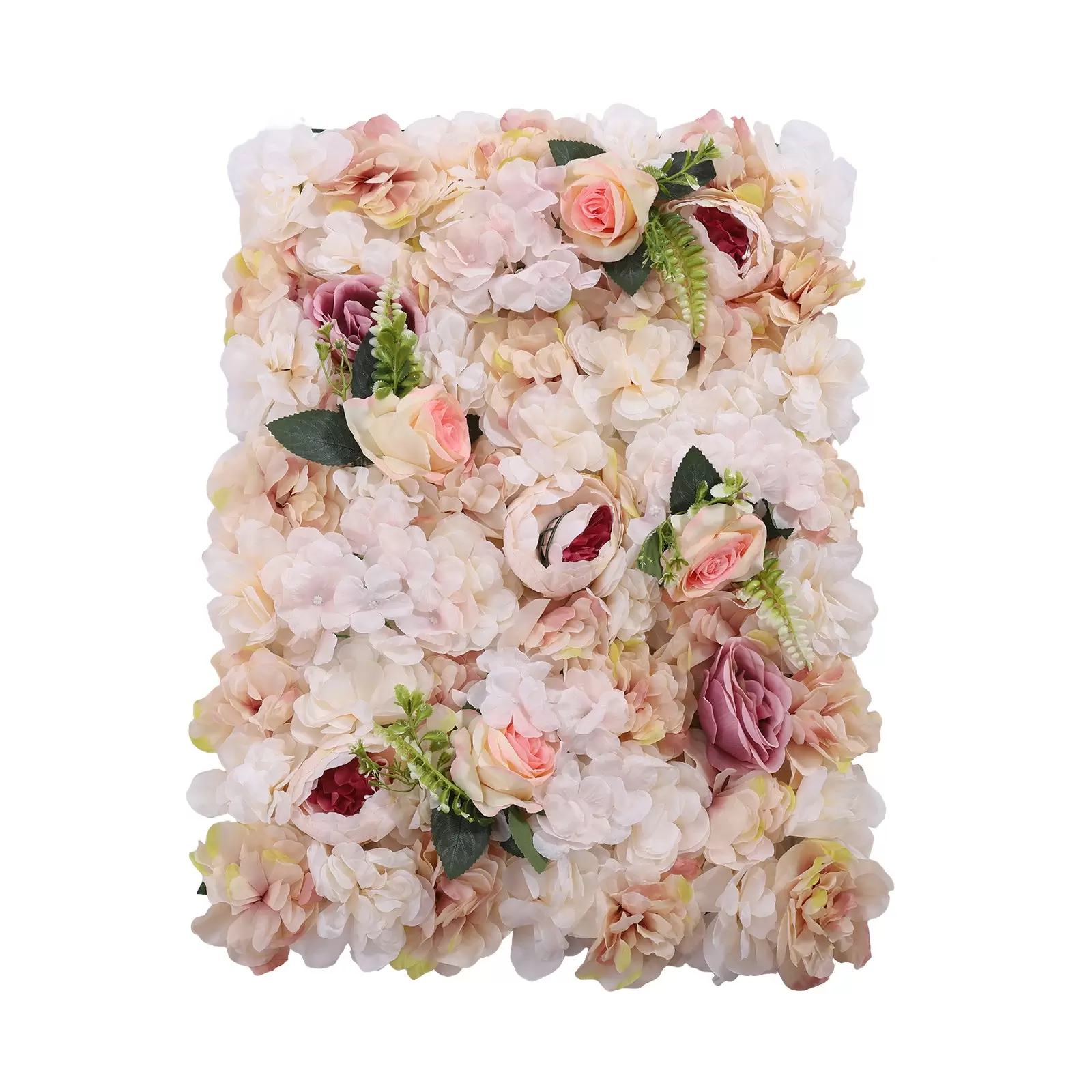 Floral Wall Panel Floral Background - 6 Piece Yellow Pink Floral Wall Decor, 24" x 16" Silk Rose Wall, Artificial Floral Wall Background Panel