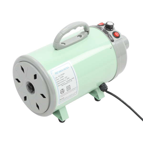 Pet Hair Dryer, Electric Dog Cat Hair Dryer, Pet Drying Machine with 4 Nozzles - Green