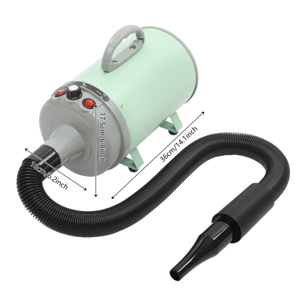 Pet Hair Dryer, Electric Dog Cat Hair Dryer, Pet Drying Machine with 4 Nozzles - Green