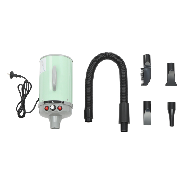 Pet Hair Dryer, Electric Dog Cat Hair Dryer, Pet Drying Machine with 4 Nozzles - Green
