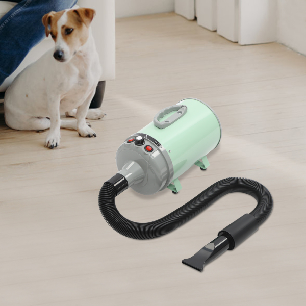 Pet Hair Dryer, Electric Dog Cat Hair Dryer, Pet Drying Machine with 4 Nozzles - Green