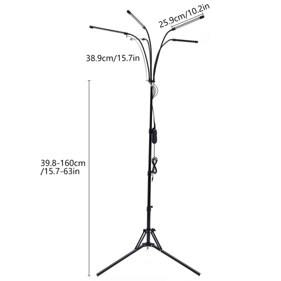 Full Spectrum LED Plant Lamp 5 Tubes with 360° Adjustable Stand Indoor Plant Lamp with Timer Full Spectrum LED Plant Lamp 5 Tubes with 360° Adjustable Stand Indoor Plant Lamp with Timer