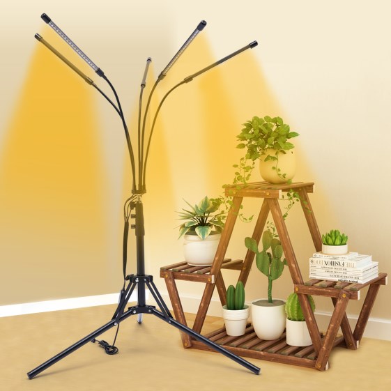 Full Spectrum LED Plant Lamp 5 Tubes with 360° Adjustable Stand Indoor Plant Lamp with Timer Full Spectrum LED Plant Lamp 5 Tubes with 360° Adjustable Stand Indoor Plant Lamp with Timer