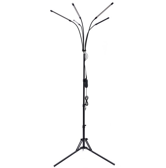 Full Spectrum LED Plant Lamp 5 Tubes with 360° Adjustable Stand Indoor Plant Lamp with Timer