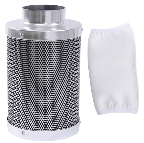4 Inch Aluminum Reversible Activated Carbon Filter Set for Inline Duct and Curtain Fans