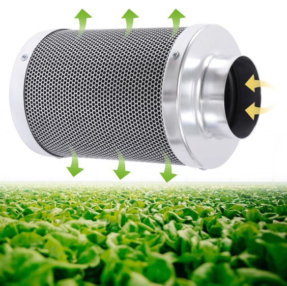 4 Inch Aluminum Reversible Activated Carbon Filter Set for Inline Duct and Curtain Fans