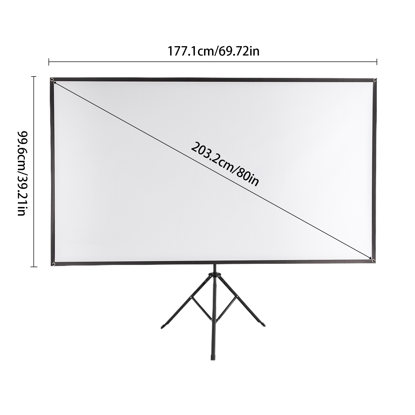 Projector Screen with Tripod, Portable Projector Screen, 80 Inches, 16:9, 4K HD Projection Screen Projector Screen with Tripod, Portable Projector Screen, 80 Inches, 16:9, 4K HD Projection Screen