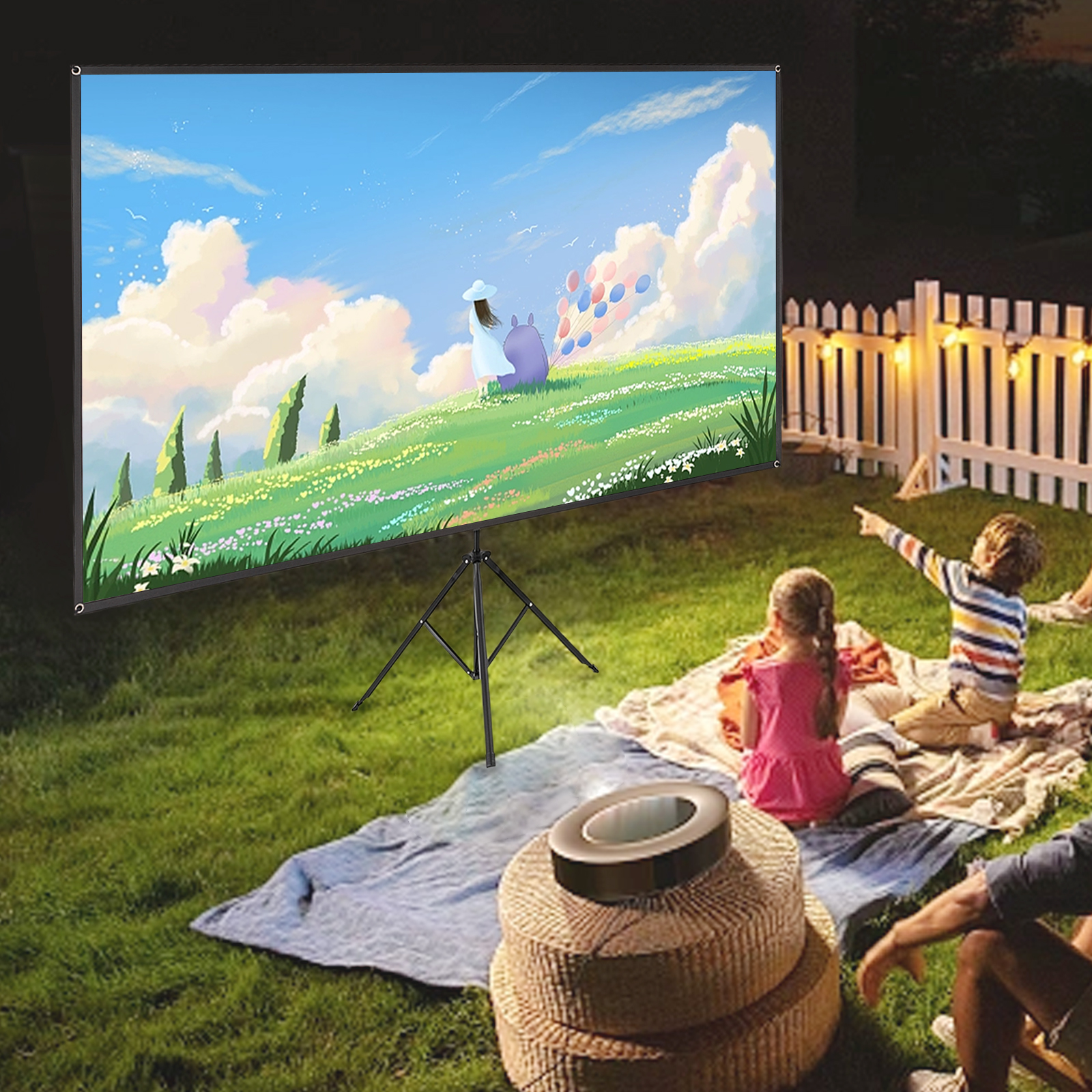Projector Screen with Tripod, Portable Projector Screen, 80 Inches, 16:9, 4K HD Projection Screen Projector Screen with Tripod, Portable Projector Screen, 80 Inches, 16:9, 4K HD Projection Screen