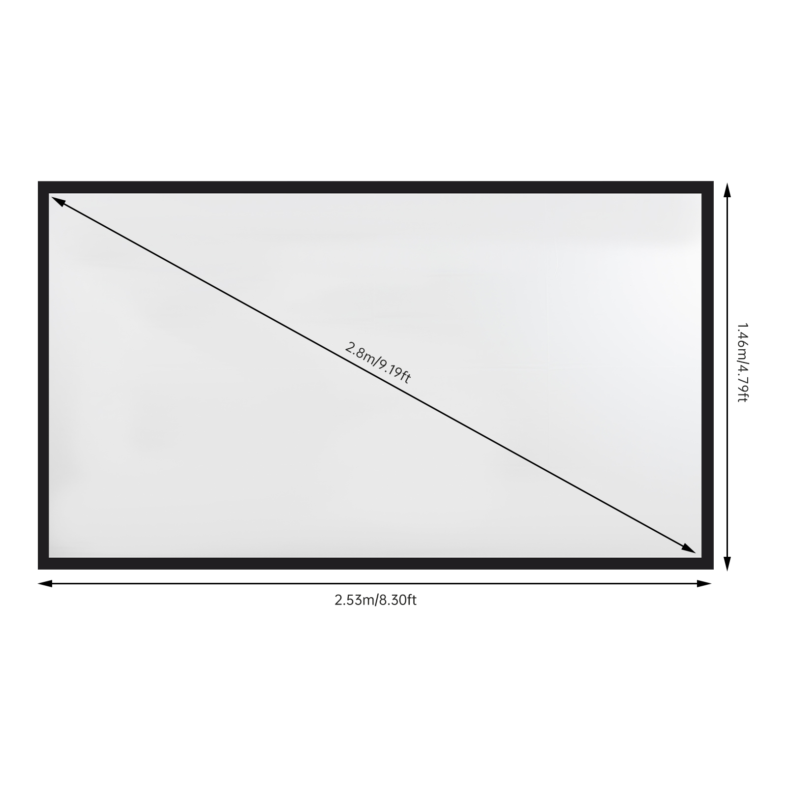 Large Projection Screen 110 Inch Projector 16:9 Projector Aluminum Alloy Frame Large Area for Outdoor Video Projectors Home