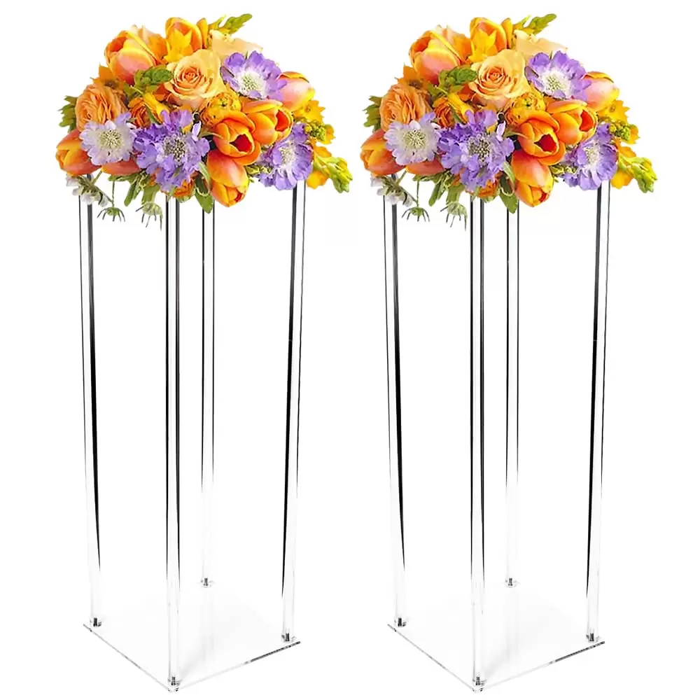 Set of 2 Acrylic Wedding Flower Stands, 100cm, Flower Vases for Tables, Tall Flower Vases, Table Decoration, Table Decorations