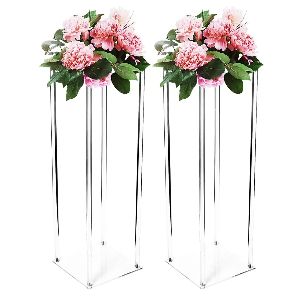 Set of 2 Acrylic Wedding Flower Stands, 100cm, Flower Vases for Tables, Tall Flower Vases, Table Decoration, Table Decorations