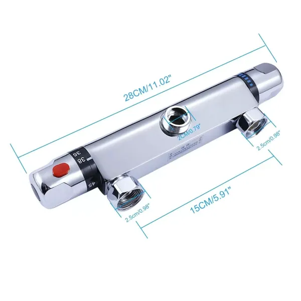Thermostatic shower mixer - Surface mounting - 20 to 50°C - Chrome