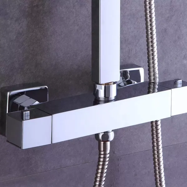 Shower Kit With Rainfall Shower System Stainless Steel With Thermostatic Shower Head Shower Head 30 Cm Easy To Use Practical Thermostat Shower Kit With Rainfall Shower System Stainless Steel With Thermostatic Shower Head Shower Head 30 Cm Easy To Use Practical Thermostat