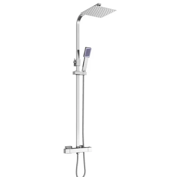 Shower Kit With Rainfall Shower System Stainless Steel With Thermostatic Shower Head Shower Head 30 Cm Easy To Use Practical Thermostat