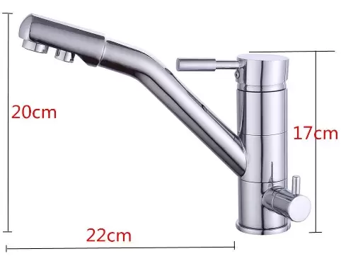 The drinking water faucet features a 3-way reverse osmosis system that allows you to instantly drink cleaner, safer and healthier water. Compatible with most used water filtration systems. You don't need to buy another water purifier.
