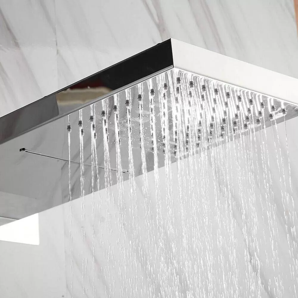 Concealed shower system with rain shower and shower head for bathroom