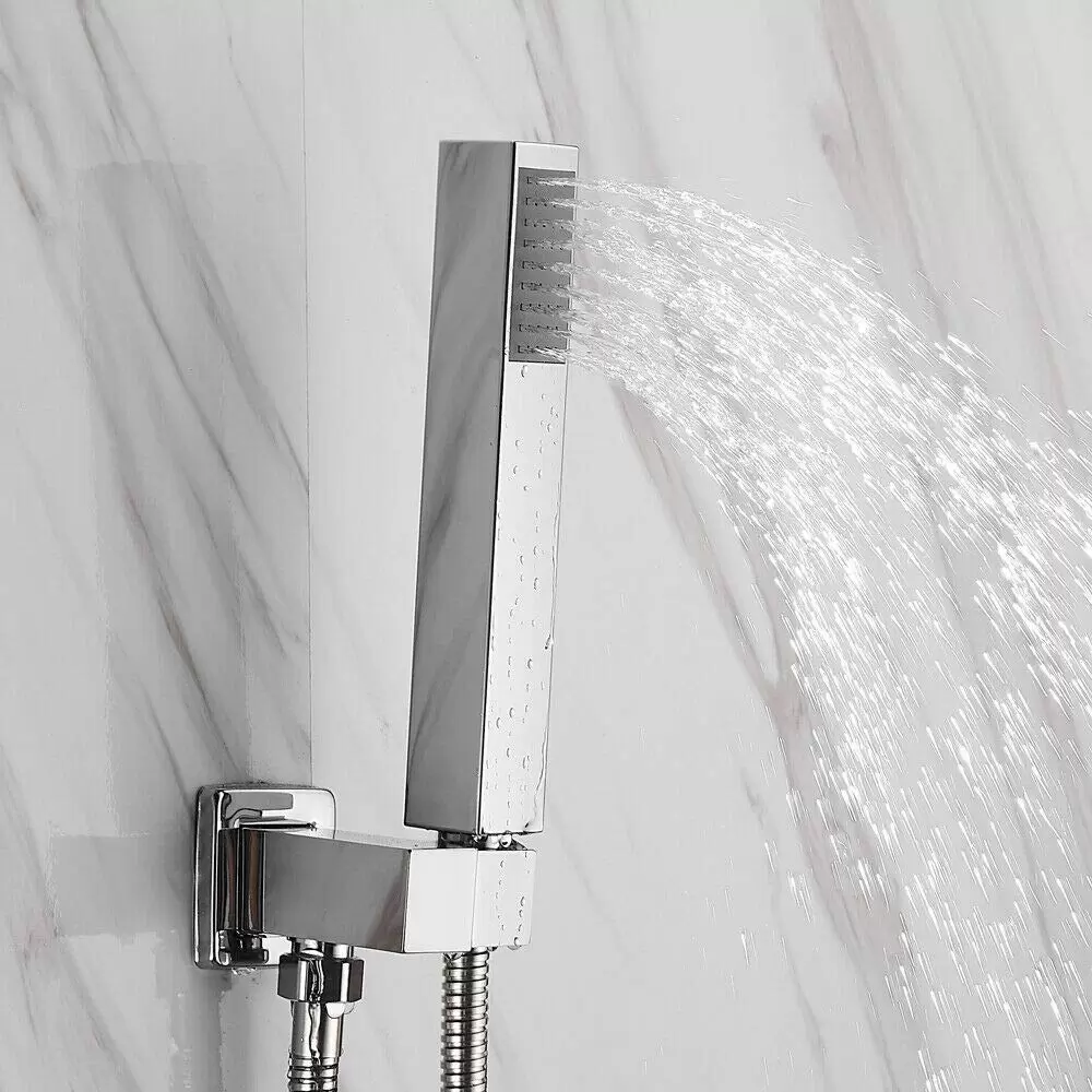 Concealed shower system with rain shower and shower head for bathroom