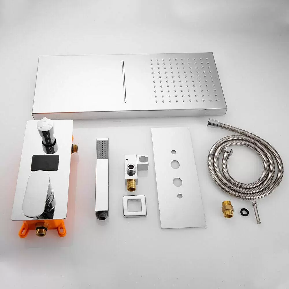 Concealed shower system with rain shower and shower head for bathroom