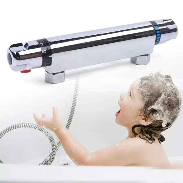 Thermostatic Shower Faucet Shower Mixer Faucet With Protection Button 38°c Safety Protection Thermostat ± 1,5 °c On-wall Mount