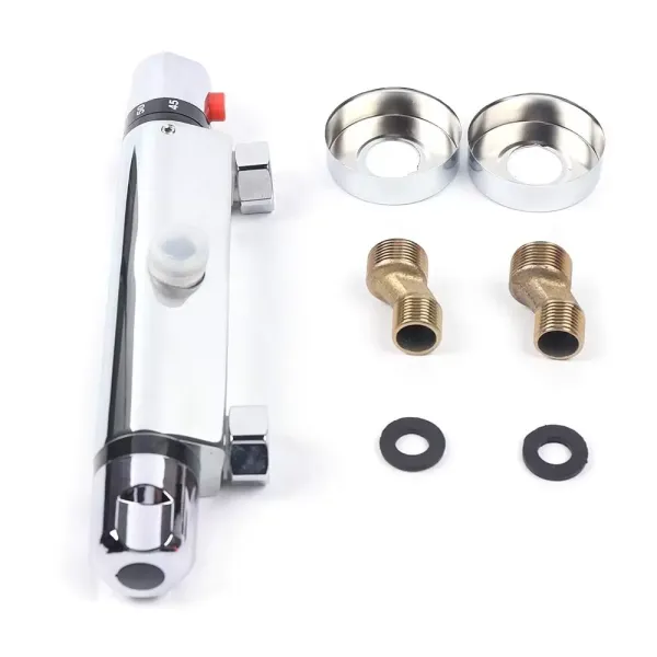 Thermostatic Shower Faucet Shower Mixer Faucet With Protection Button 38°c Safety Protection Thermostat ± 1,5 °c On-wall Mount