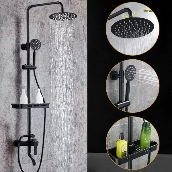 8 Inch Retro Black Bathroom Shower Faucet Shower System Rain Shower With Hand Shower 360° Rotatable Large Shower For Various Bathrooms Black 8 Inch Retro Black Bathroom Shower Faucet Shower System Rain Shower With Hand Shower 360° Rotatable Large Shower For Various Bathrooms Black