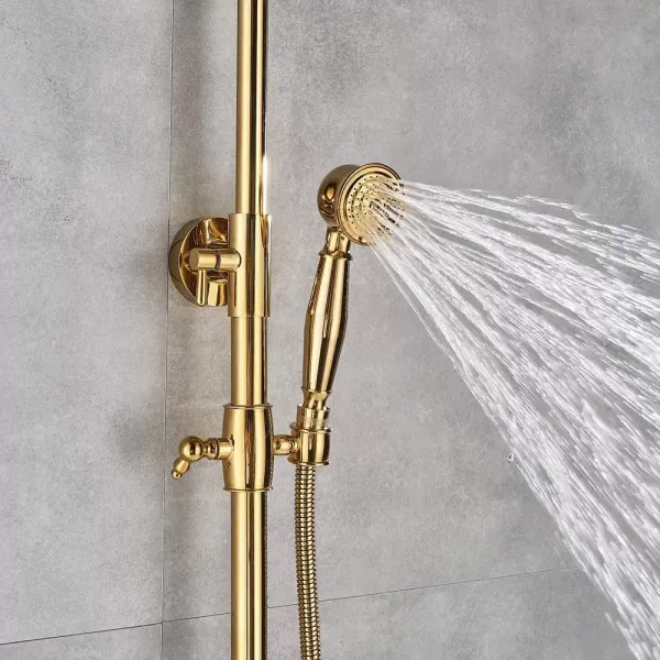 Morden Rain Shower System With Height Adjustable Hand Shower For Bathroom 20cm Gold Modern Shower Systems Easy To Install Comfortable Shower