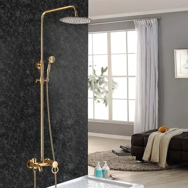 Morden Rain Shower System With Height Adjustable Hand Shower For Bathroom 20cm Gold Modern Shower Systems Easy To Install Comfortable Shower