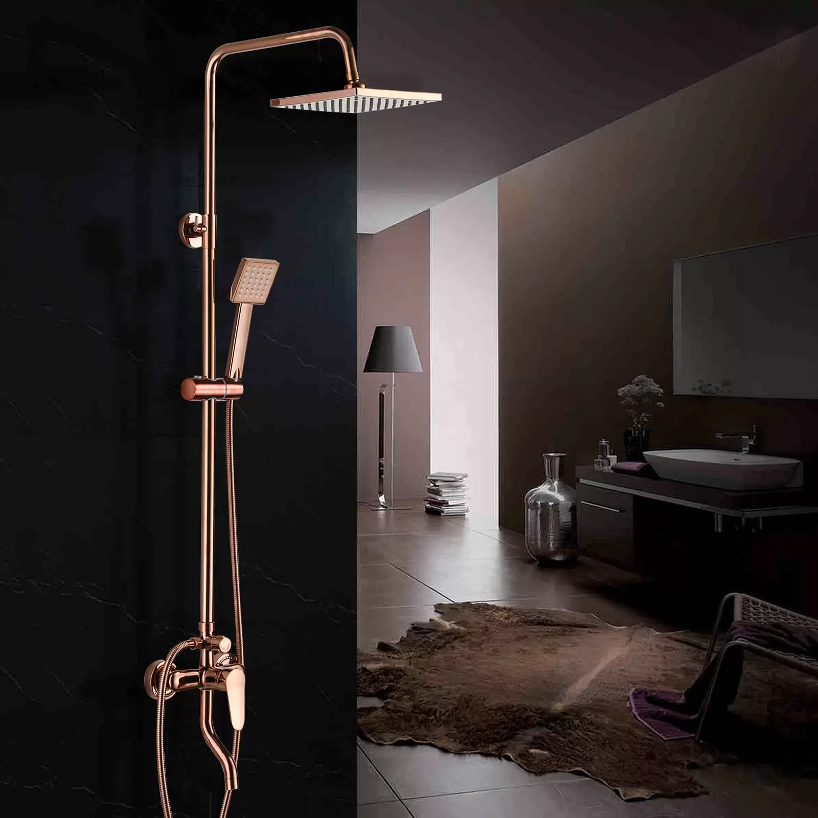 8 Inch Wall Mounted Rain Shower System, Bathroom Shower Faucet Shower Set, Shower Head and Overhead Hand Shower, Adjustable Bar 730mm - 1200mm 8 Inch Wall Mounted Rain Shower System, Bathroom Shower Faucet Shower Set, Shower Head and Overhead Hand Shower, Adjustable Bar 730mm - 1200mm