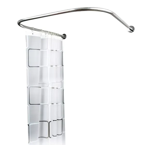 Shower Curtain Rod, U-Shaped, Elbow Bar for Bathroom, Wall Mount, Dustproof, Stainless Steel