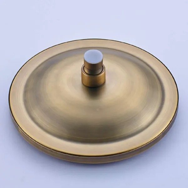 Antique Brass Shower Set with 75-120cm Adjustable Shower Head with Shelf Stainless Steel Material Composed of Copper Shell ABS Hand Shower