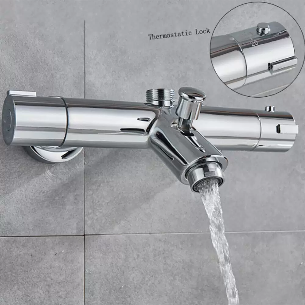 Thermostatic Shower System with Spray and Hand Shower Complete Height Adjustable Shower System Stainless Steel Shower Set Silver Thermostatic Shower System with Spray and Hand Shower Complete Height Adjustable Shower System Stainless Steel Shower Set Silver