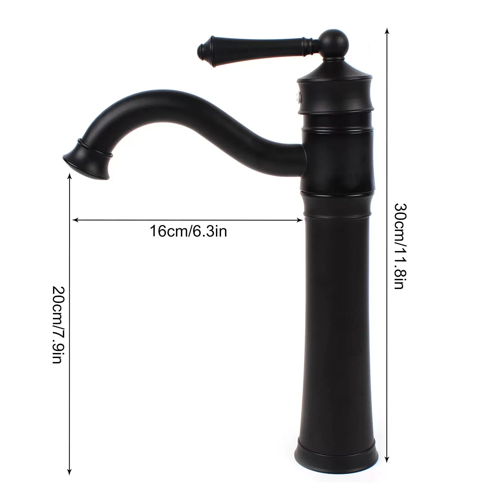 CNCEST Retro Faucet 360° Rotatable Black Single Lever Mixer Tap 34cm High Spout for Bathroom Kitchen 100% Brand New Long Service Life CNCEST Retro Faucet 360° Rotatable Black Single Lever Mixer Tap 34cm High Spout for Bathroom Kitchen 100% Brand New Long Service Life