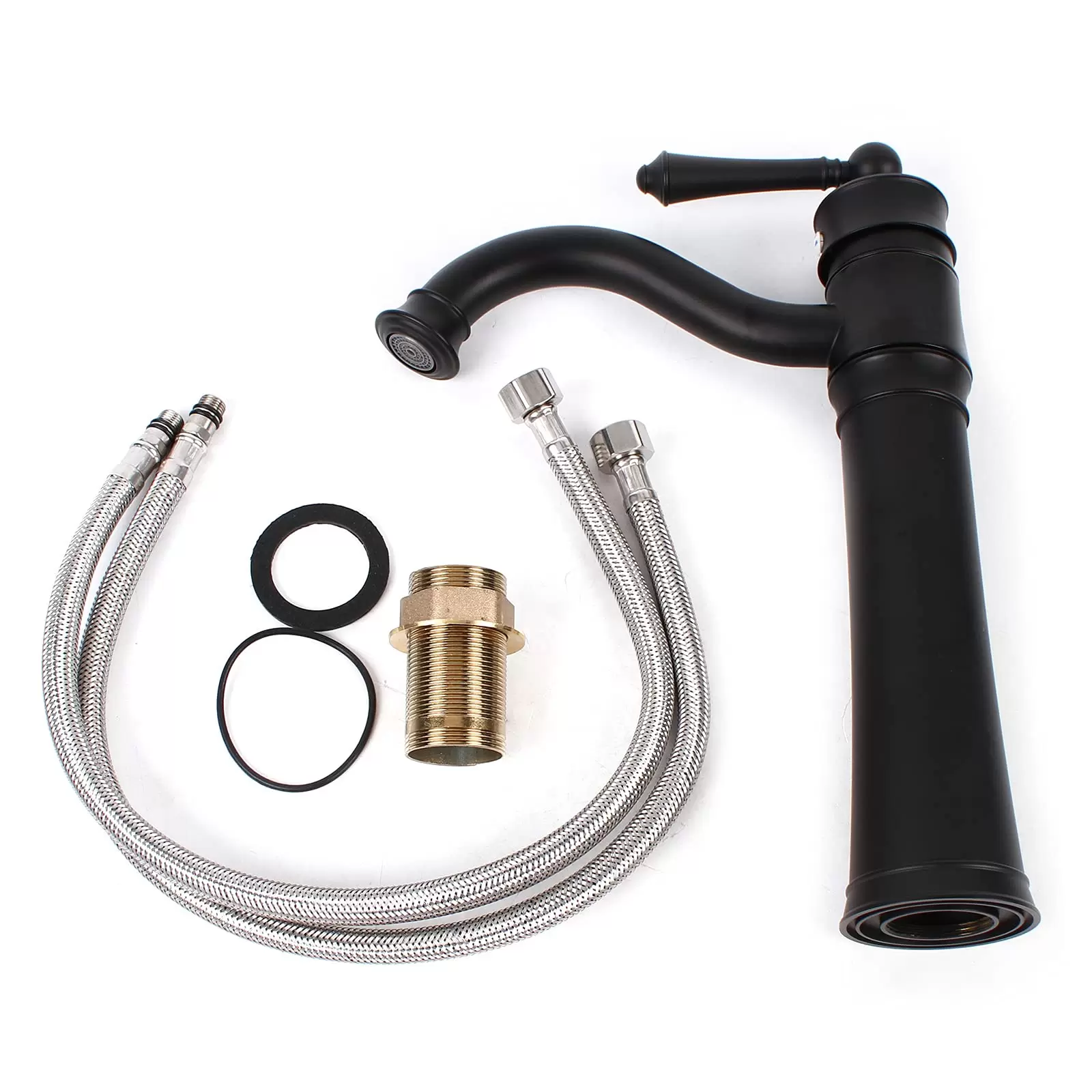 CNCEST Retro Faucet 360° Rotatable Black Single Lever Mixer Tap 34cm High Spout for Bathroom Kitchen 100% Brand New Long Service Life CNCEST Retro Faucet 360° Rotatable Black Single Lever Mixer Tap 34cm High Spout for Bathroom Kitchen 100% Brand New Long Service Life