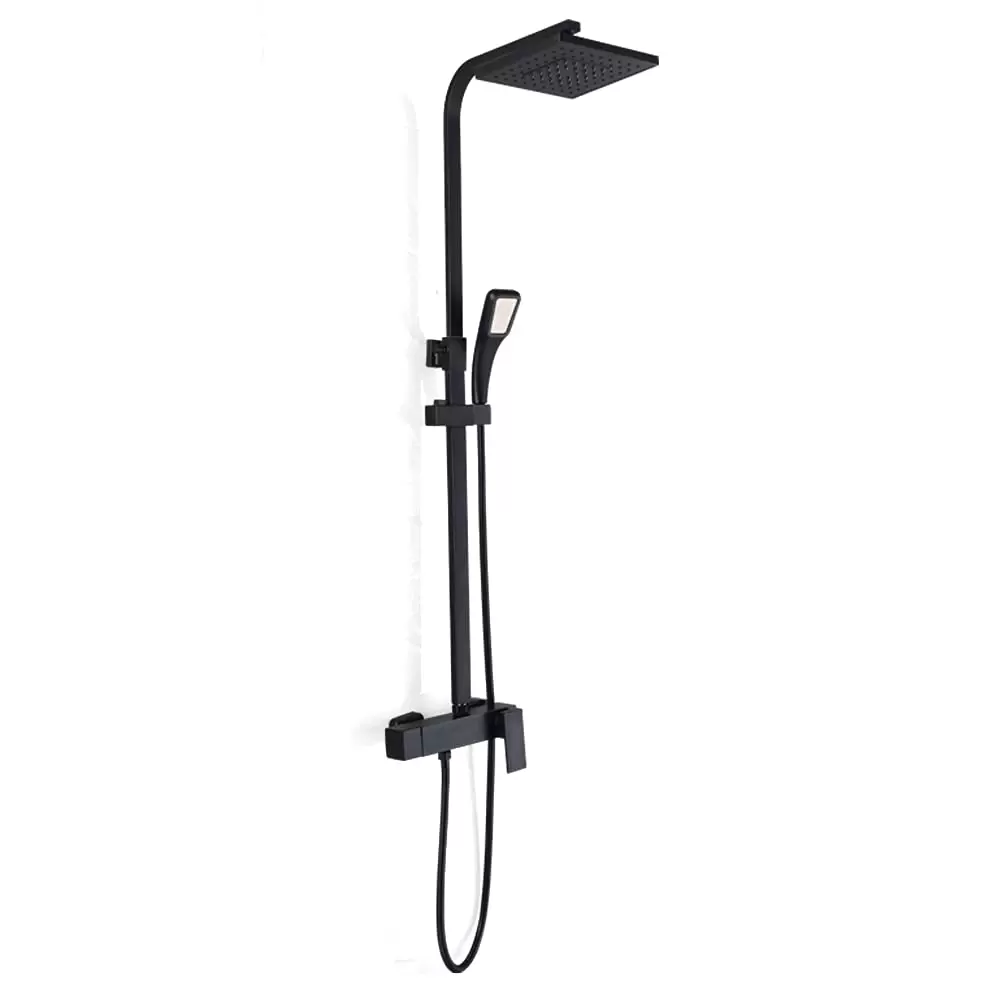 Black Shower Column For Bathroom Complete Shower Set With Shower Mixer And Hand Shower Adjustable Height For People Who Pursue Quality Of Life