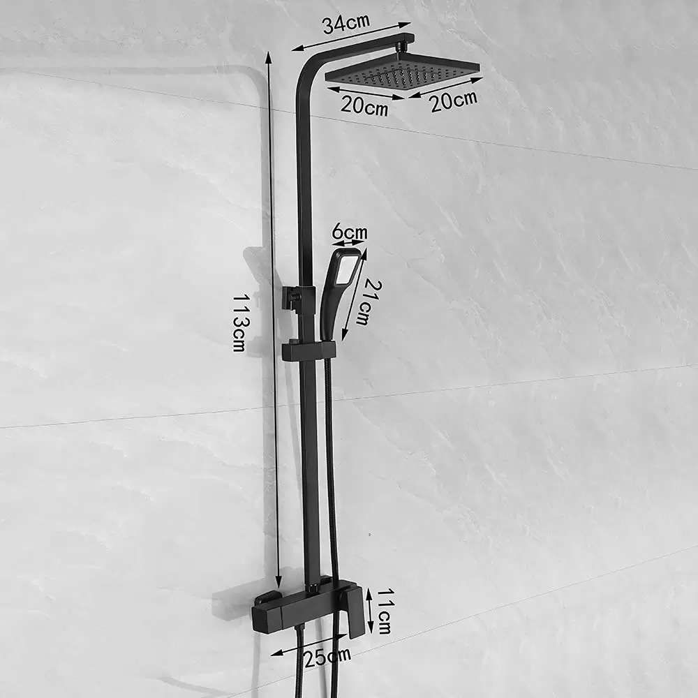 Black Shower Column For Bathroom Complete Shower Set With Shower Mixer And Hand Shower Adjustable Height For People Who Pursue Quality Of Life Black Shower Column For Bathroom Complete Shower Set With Shower Mixer And Hand Shower Adjustable Height For People Who Pursue Quality Of Life