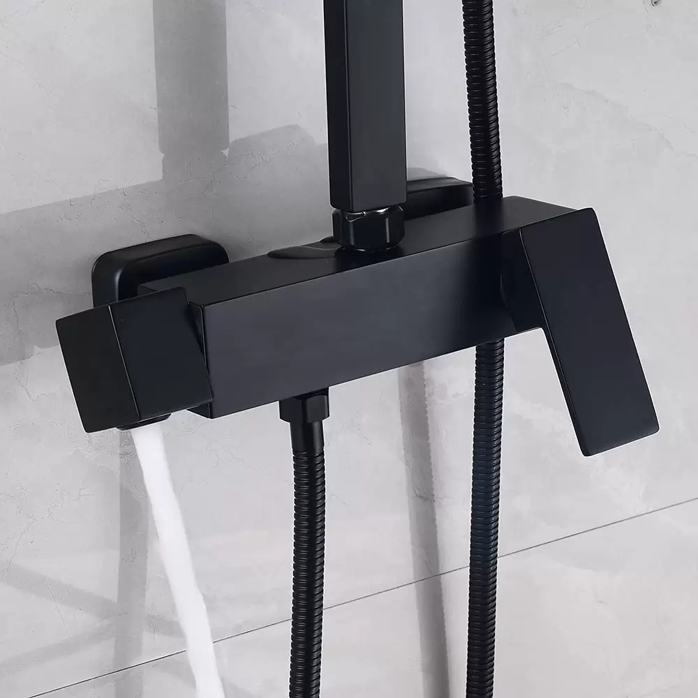 Black Shower Column For Bathroom Complete Shower Set With Shower Mixer And Hand Shower Adjustable Height For People Who Pursue Quality Of Life Black Shower Column For Bathroom Complete Shower Set With Shower Mixer And Hand Shower Adjustable Height For People Who Pursue Quality Of Life
