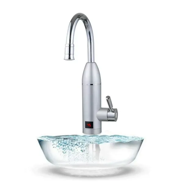 Electric Faucet With Instant Water Heater 3000 W - Stainless Steel - 360° Rotatable - Temperature Display Used In The Kitchen And Bathroom For Inlet Pipes Electric Faucet With Instant Water Heater 3000 W - Stainless Steel - 360° Rotatable - Temperature Display Used In The Kitchen And Bathroom For Inlet Pipes