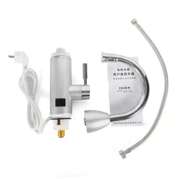 Electric Faucet With Instant Water Heater 3000 W - Stainless Steel - 360° Rotatable - Temperature Display Used In The Kitchen And Bathroom For Inlet Pipes Electric Faucet With Instant Water Heater 3000 W - Stainless Steel - 360° Rotatable - Temperature Display Used In The Kitchen And Bathroom For Inlet Pipes