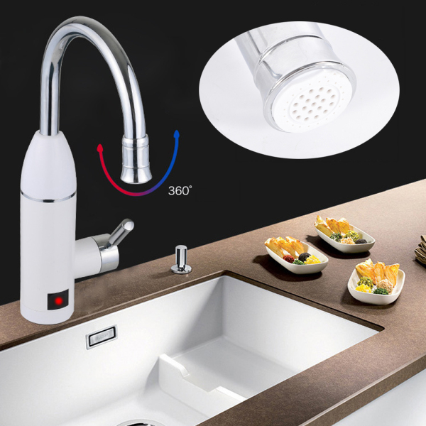Electric Faucet With Instant Water Heater 3000 W - Stainless Steel - 360° Rotatable - Temperature Display Used In The Kitchen And Bathroom For Inlet Pipes Electric Faucet With Instant Water Heater 3000 W - Stainless Steel - 360° Rotatable - Temperature Display Used In The Kitchen And Bathroom For Inlet Pipes