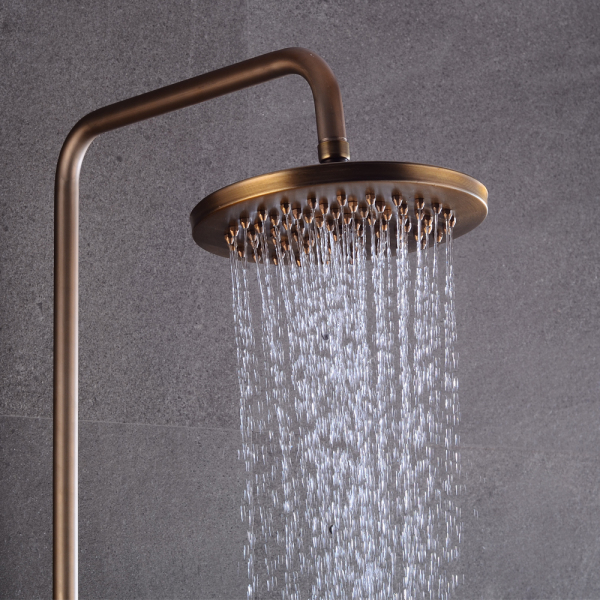 Retro Shower Set - Brass - With Shower Head - Aged Brass