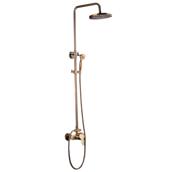 Retro Shower Set - Brass - With Shower Head - Aged Brass
