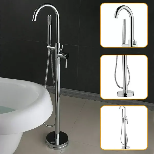 Galvanized Bathtub Faucet Freestanding Faucet Bathtub Standing Bathtub Faucet Hand Shower Faucet Silver Durable Body Humanized Design Galvanized Bathtub Faucet Freestanding Faucet Bathtub Standing Bathtub Faucet Hand Shower Faucet Silver Durable Body Humanized Design