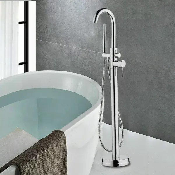 Galvanized Bathtub Faucet Freestanding Faucet Bathtub Standing Bathtub Faucet Hand Shower Faucet Silver Durable Body Humanized Design Galvanized Bathtub Faucet Freestanding Faucet Bathtub Standing Bathtub Faucet Hand Shower Faucet Silver Durable Body Humanized Design