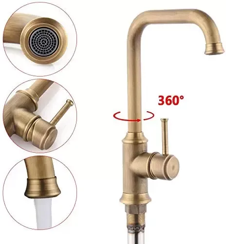 360° Rotatable Faucet Kitchen Bathroom Kitchen Faucets Brass Faucets Sink Retro