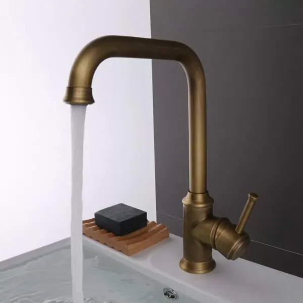 360° Rotatable Faucet Kitchen Bathroom Kitchen Faucets Brass Faucets Sink Retro