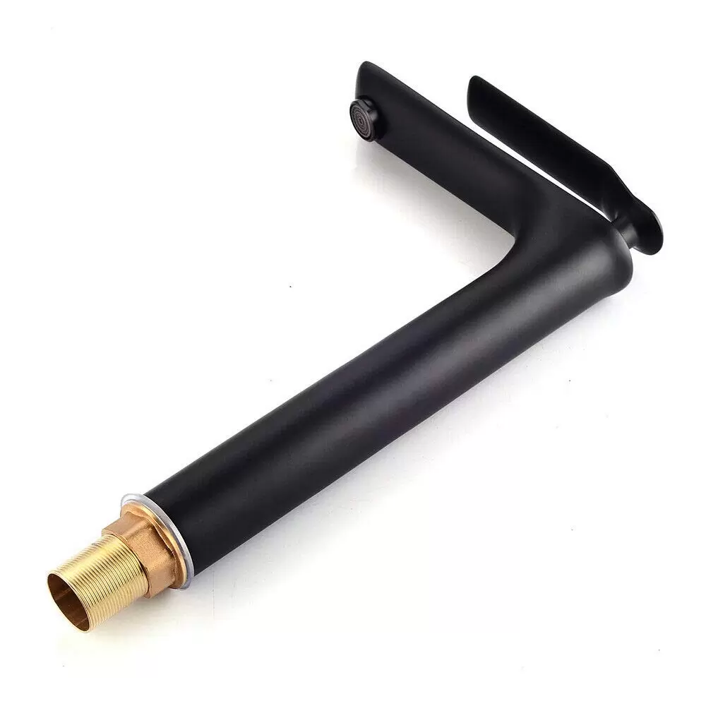 High Black Bathroom Faucet Bathroom Mixer Single Lever Mixer Solid Brass Bathroom Faucet  Single Handle Matte Black Bathroom Sink Faucet Matte Black