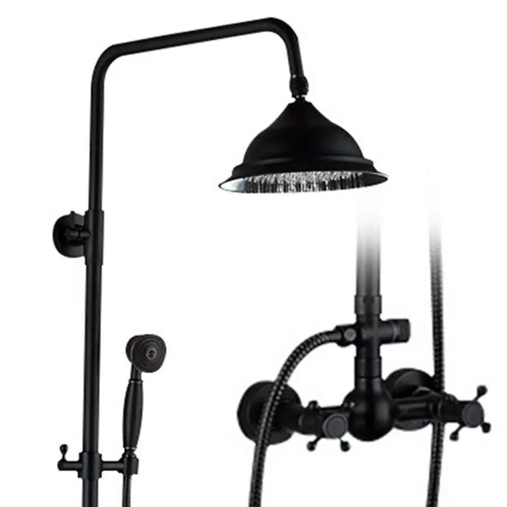 8" retro shower column - With shower head - Height adjustable from 80 to 120 cm