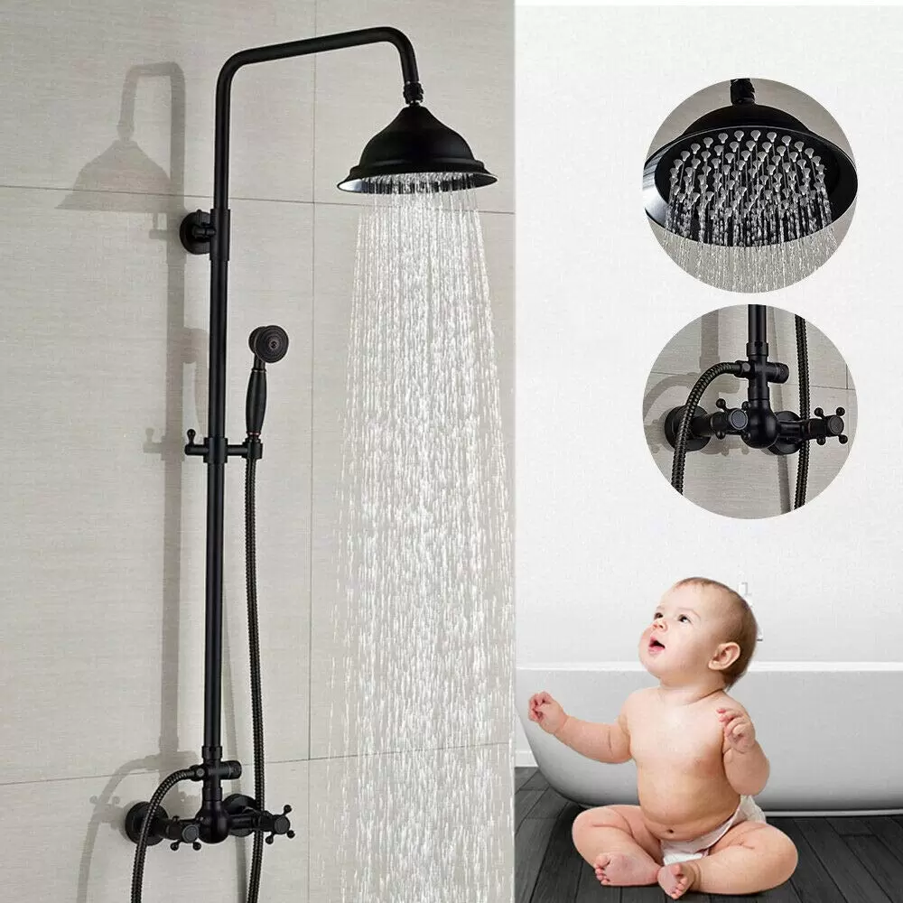 8" retro shower column - With shower head - Height adjustable from 80 to 120 cm 8" retro shower column - With shower head - Height adjustable from 80 to 120 cm